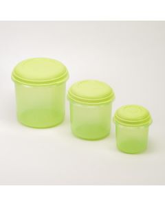 Set recipientes almacenamiento 15 oz / 34 oz / 60 oz plástico oliva