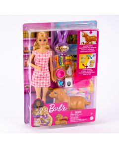 Barbie y perritos recién nacidos con accesorios +3a