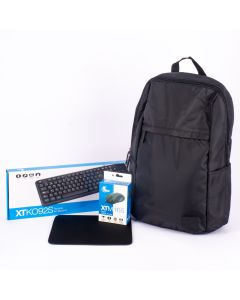 Combo mochila con teclado mouse y mouse pad