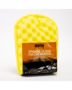 Esponja tipo guante lavar vehículos amarillo
