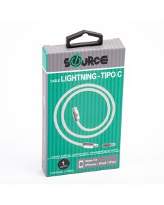 Cable source lightning tipo C 1m