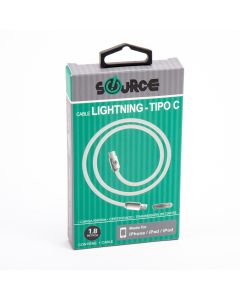 Cable source lightning tipo C 1.8m