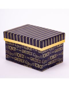 Caja cartón cuadrada estampada negra XS