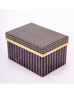Caja cartón cuadrada estampada negra S