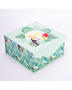 Caja cartón rectangular tropical summer pequeña