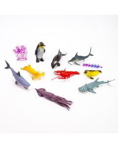 Animal plástico marino accesorios 11pzas +3a