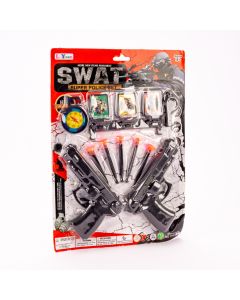 Pistola plástica swat con accesorios 34x24cm 10pzas +3a surtido
