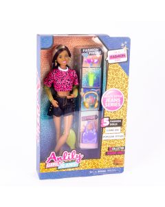 Muñeca barbie anlily girl in jeans con accesorios 11.5pulg +3a
