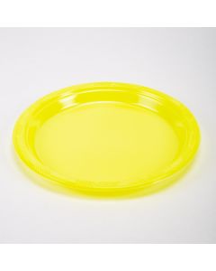 Plato plástico 7pulg 10und amarillo neón
