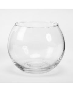 Pecera vidrio redonda transparente 20x17cm