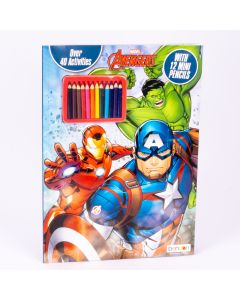 Libro actividades con lápiz color avengers 13pzas
